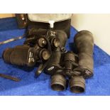 A pair of Zennox 12-36x70 zoom binoculars (strap broken) and a pair of Super Zenith 10x50 field 5°