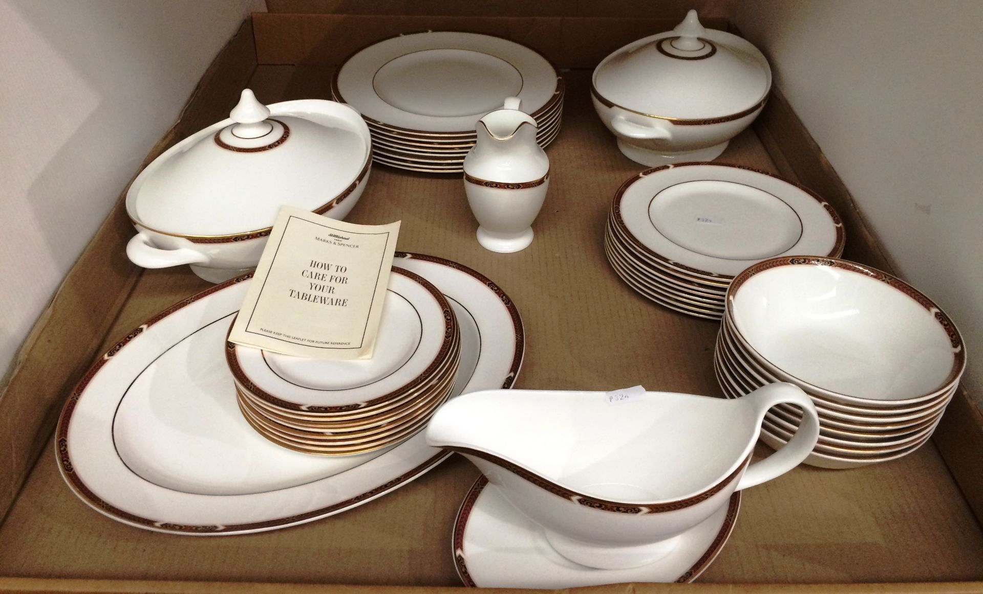 Contents to tray thirty eight pieces of St Michael Connaught pattern tableware including two