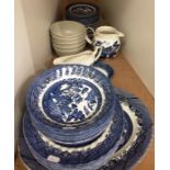 Forty assorted pieces of Royal Wessex willow pattern and Ikea tableware