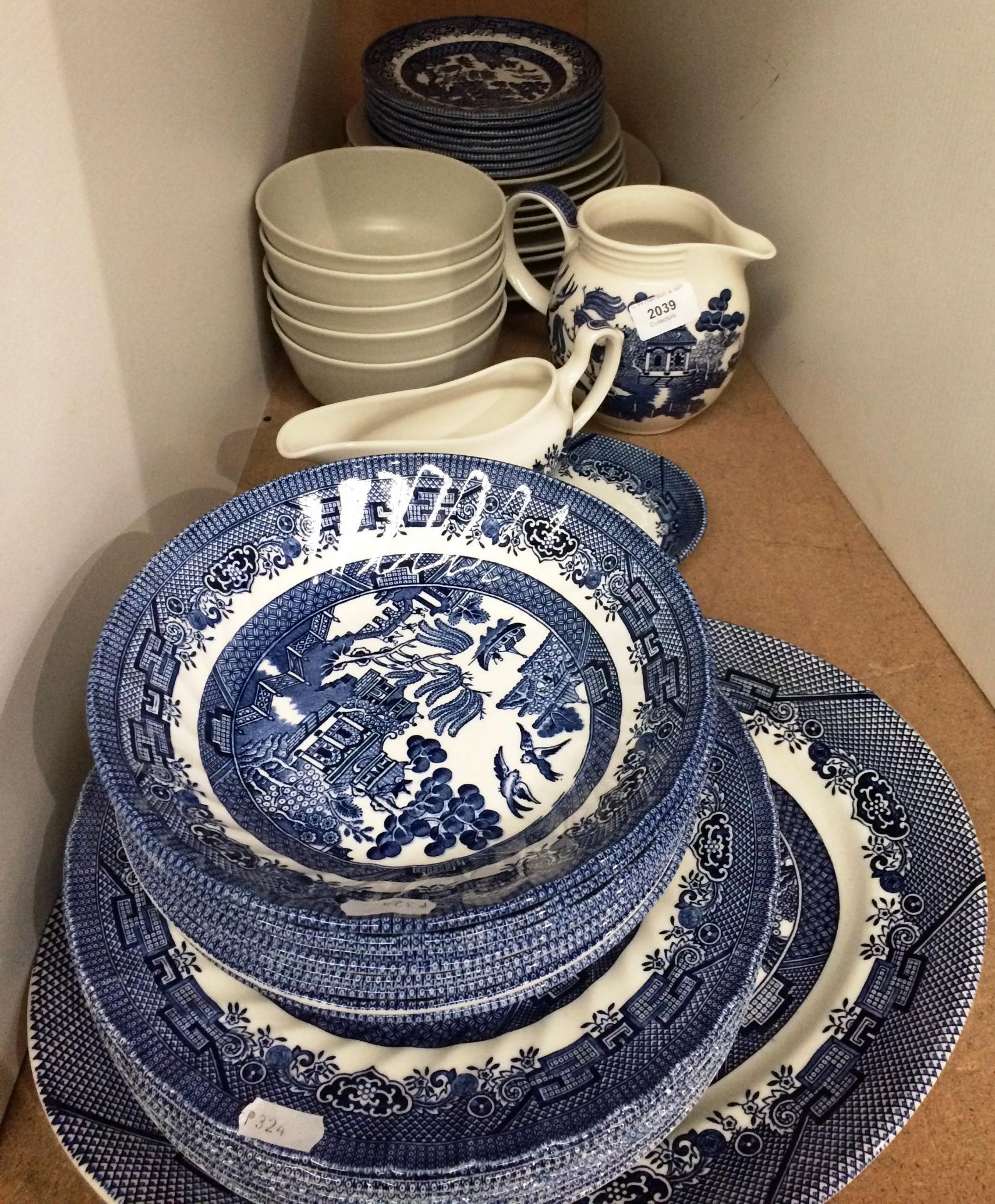 Forty assorted pieces of Royal Wessex willow pattern and Ikea tableware