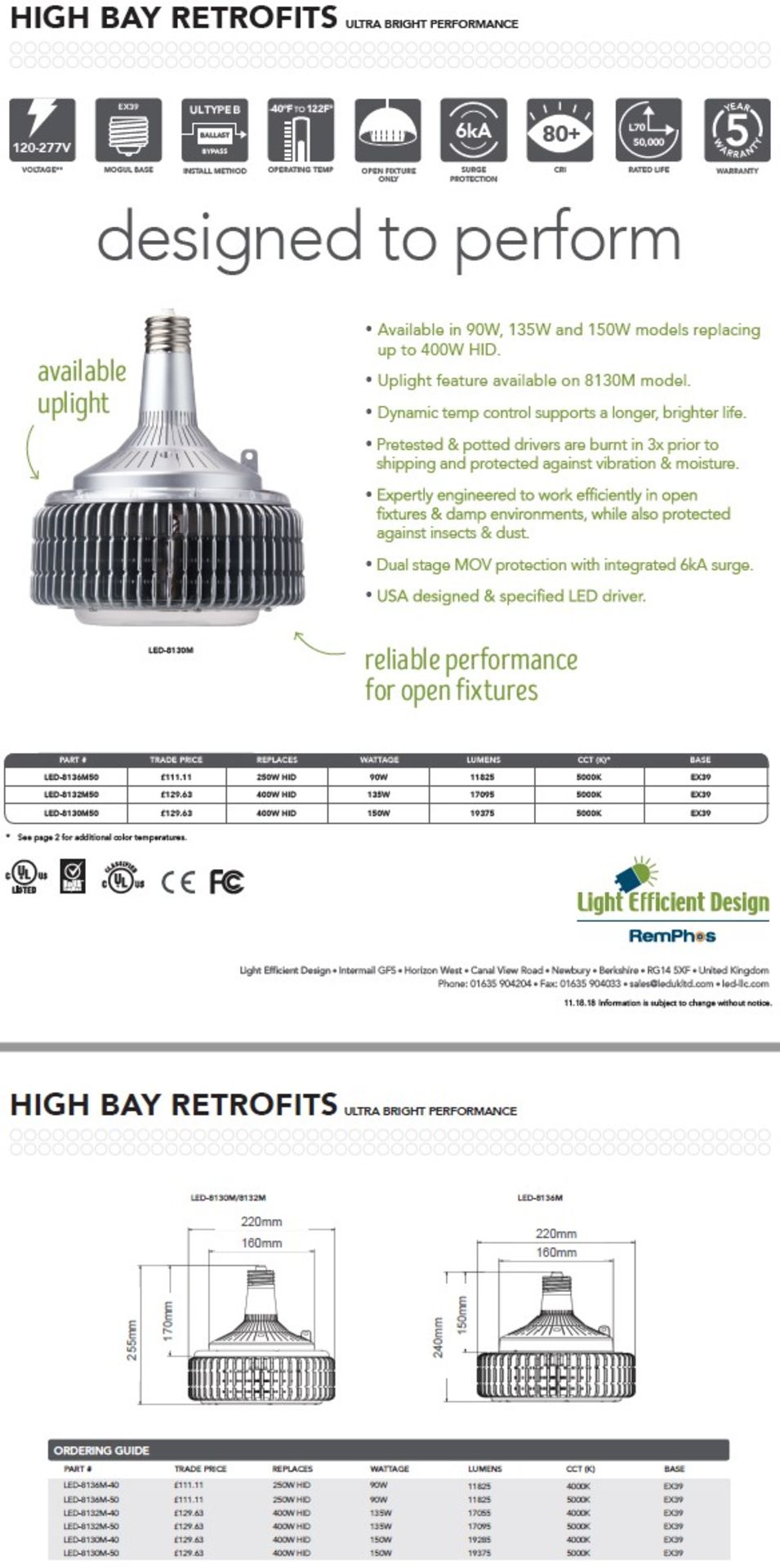 4 x Light Efficient Design LED-8132-CW-E - Image 3 of 3