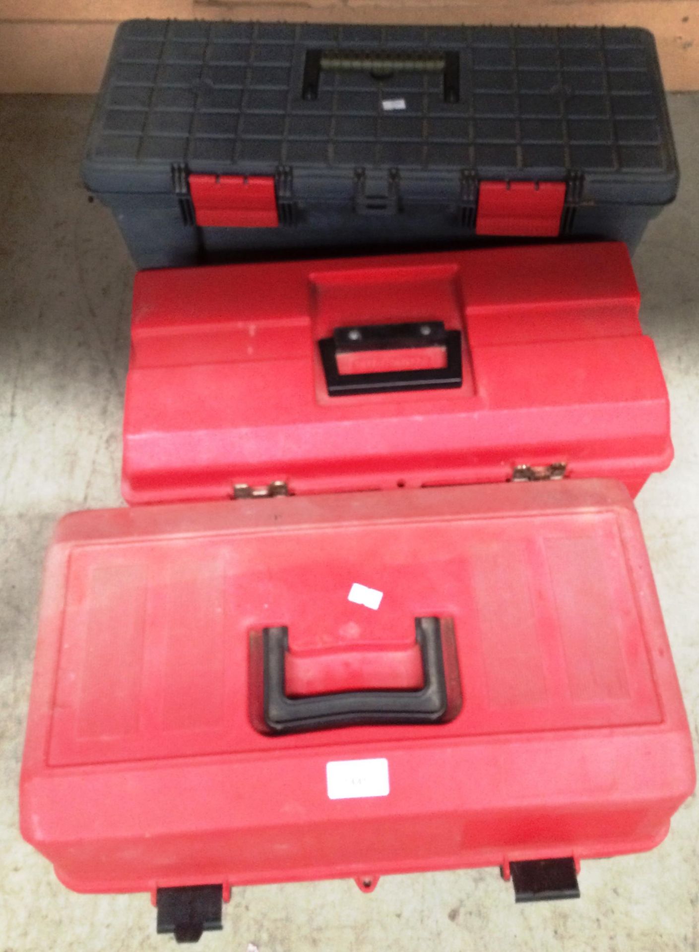 Three assorted tool boxes and contents hammer, drill bits, screws etc. - Image 2 of 2