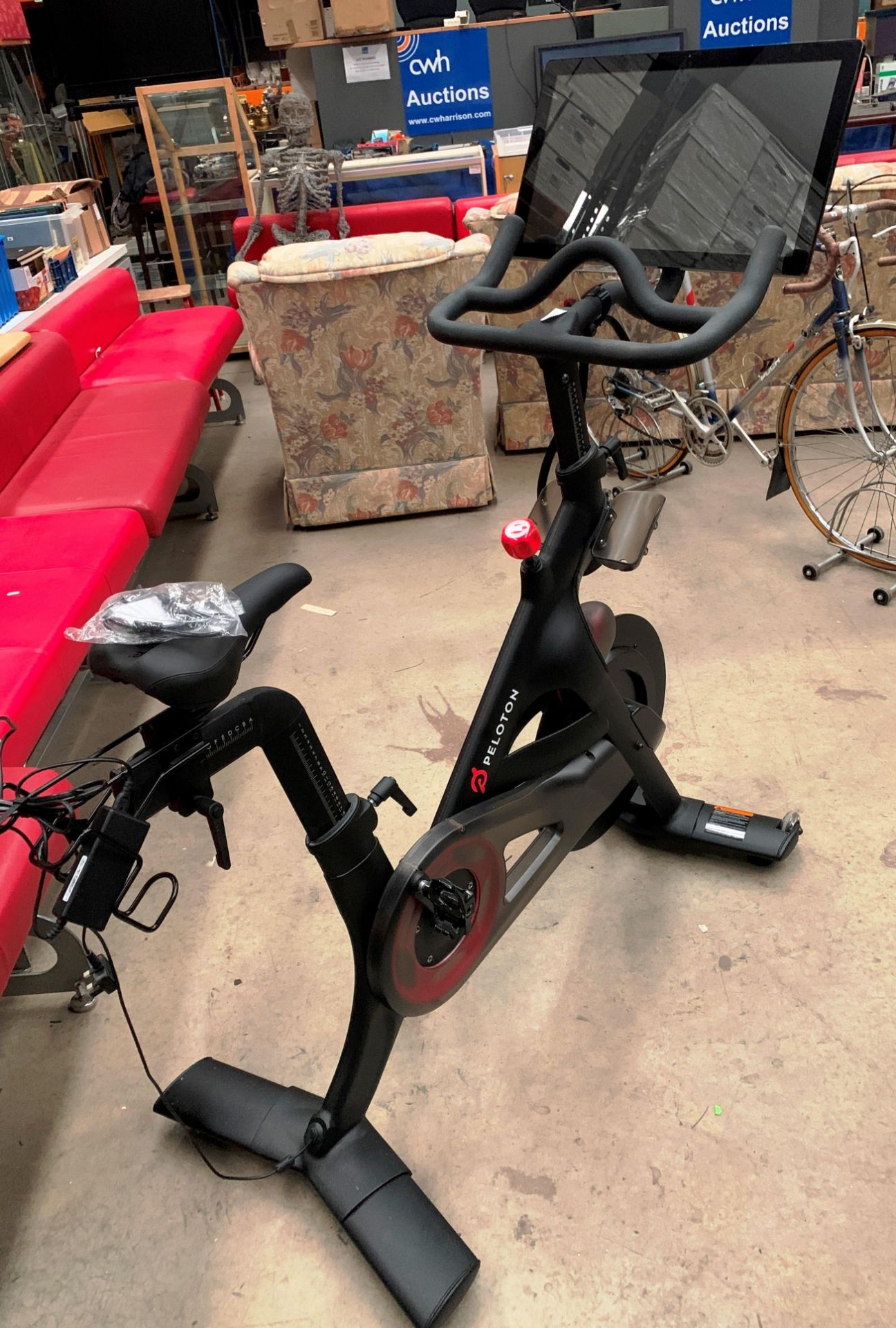 A PELOTON TRAINING BIKE with Peloton console model PLTN-RB1VQ complete with power lead and lock - - Image 4 of 12