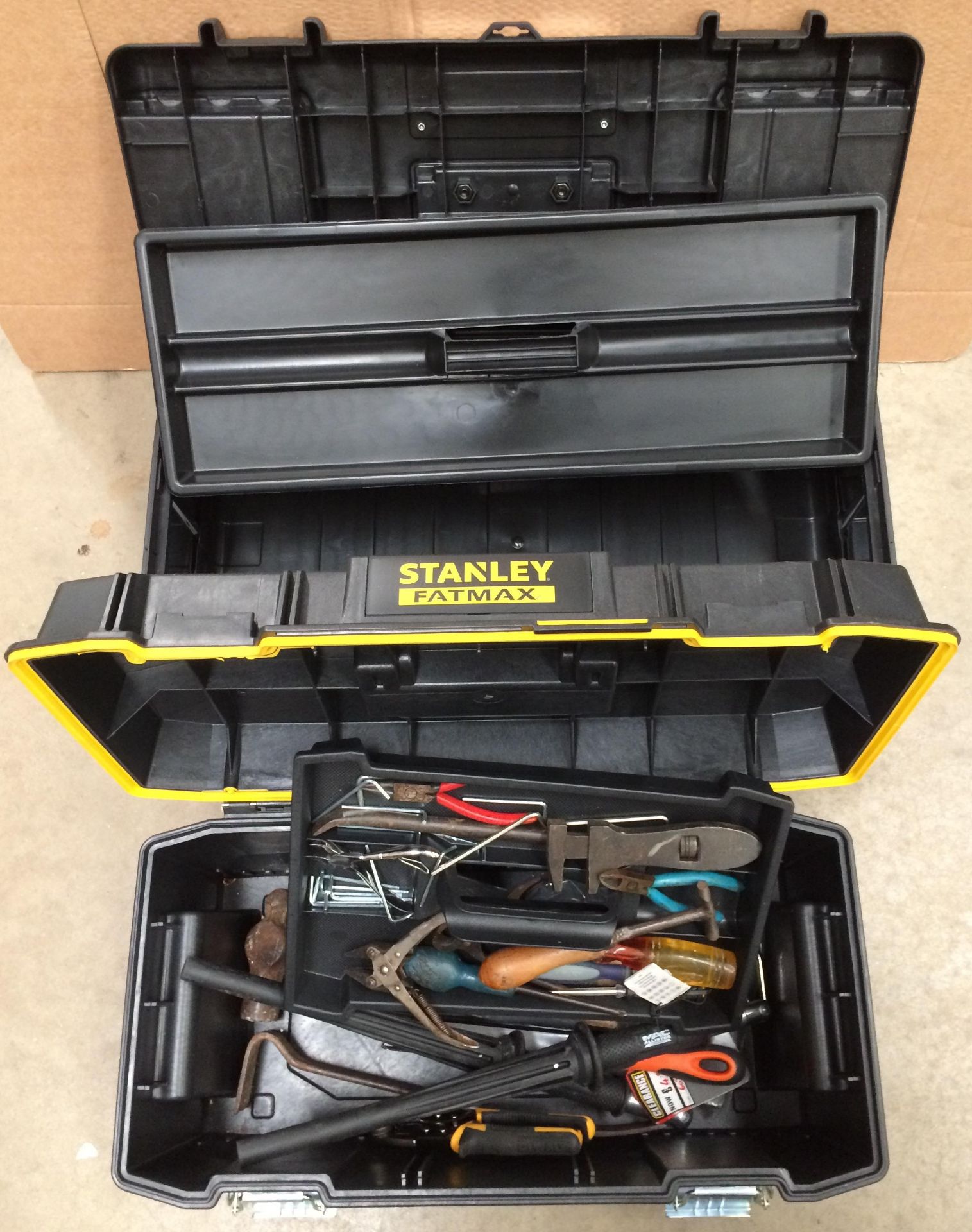 Two assorted tool boxes by Stanley Fat Max (58cm) and Forge Steel with a quantity of assorted hand - Image 2 of 2