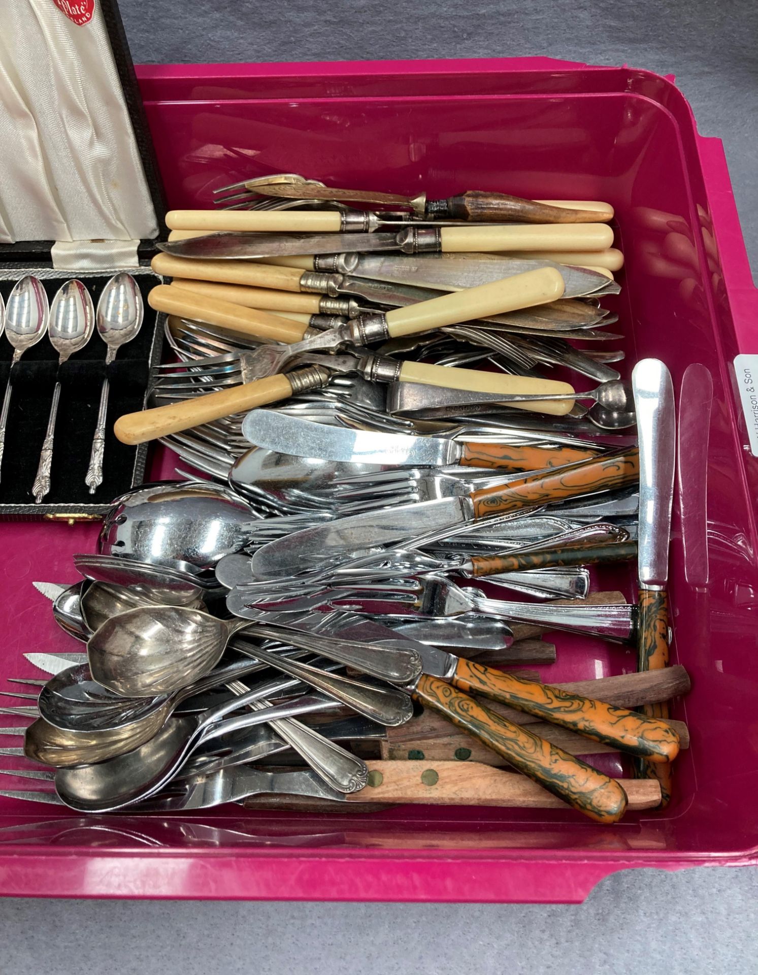 Contents to tray - a quantity of plated and other cutlery - Image 2 of 3