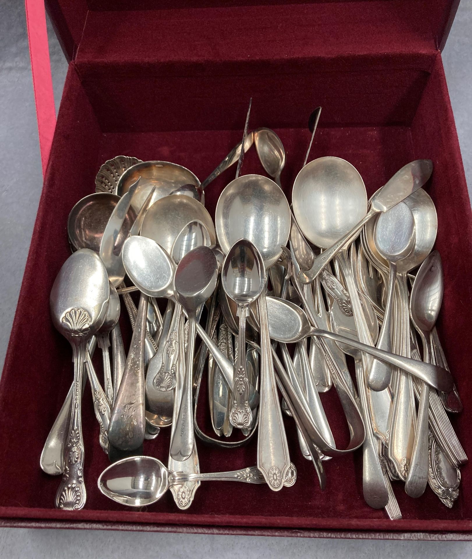 Contents to Chivas Regal box - a quantity of plated cutlery
