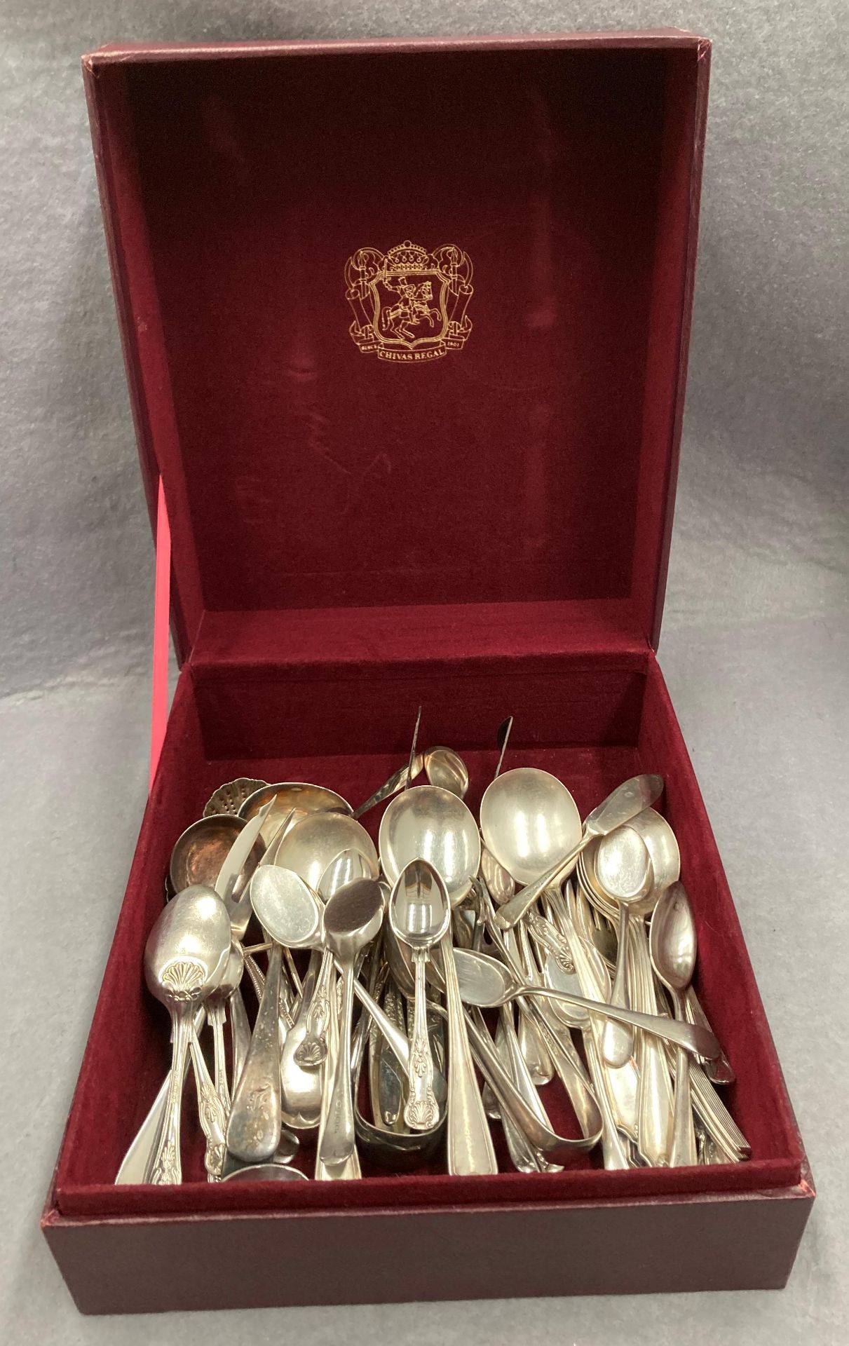 Contents to Chivas Regal box - a quantity of plated cutlery - Image 2 of 2