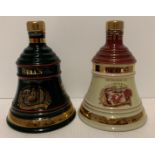 Two 75cl Wade porcelain decanters of Bell's Old Scotch whisky to celebrate Christmas 1995 and 1996