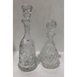 Two various crystal glass decanters