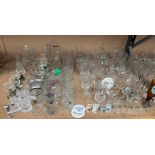 Contents to part of rack a large quantity of German beer drinking glasses - in various shapes and