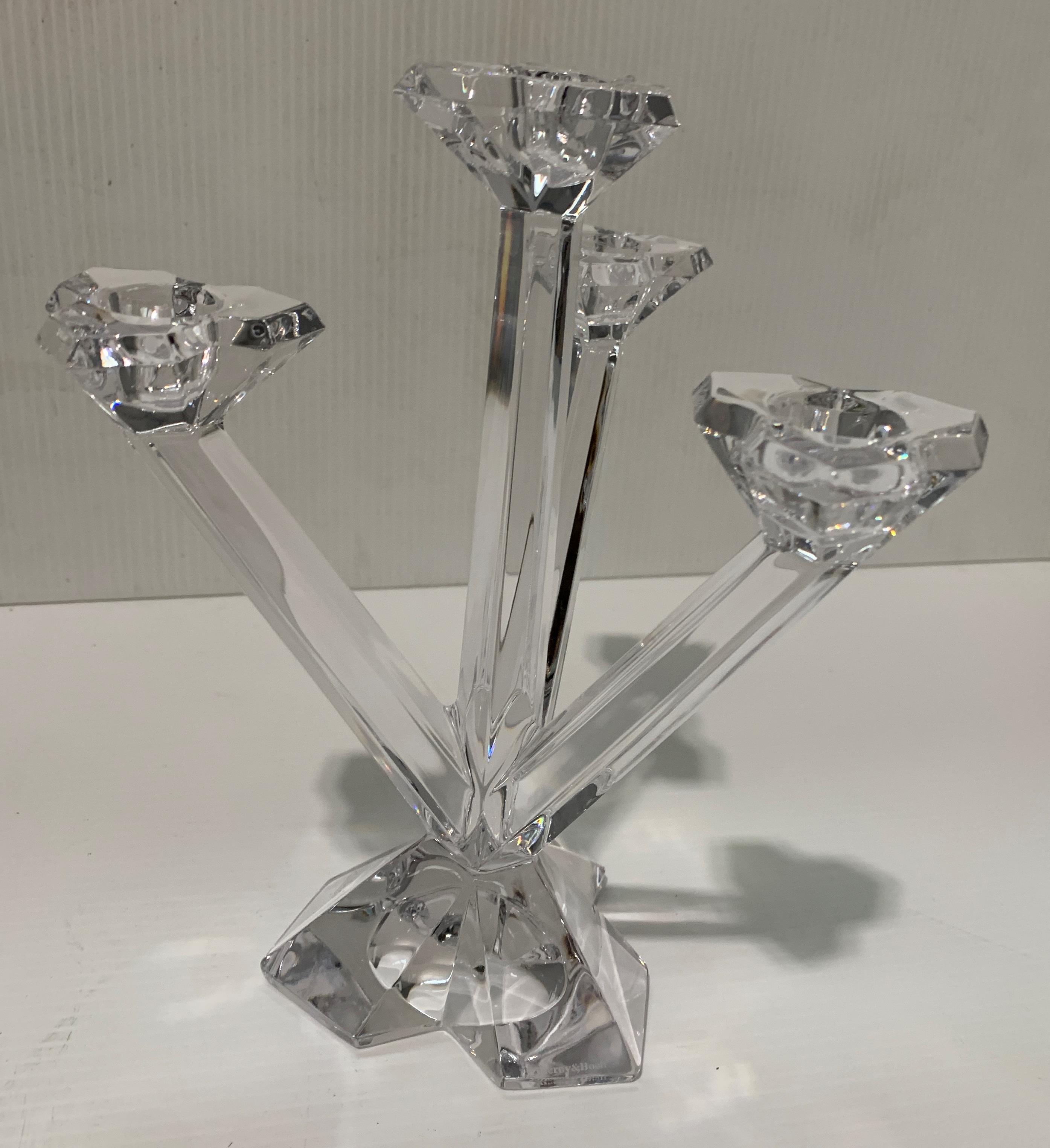 A Villeroy & Boch four stem glass candelabra - 23cm high - Image 3 of 4