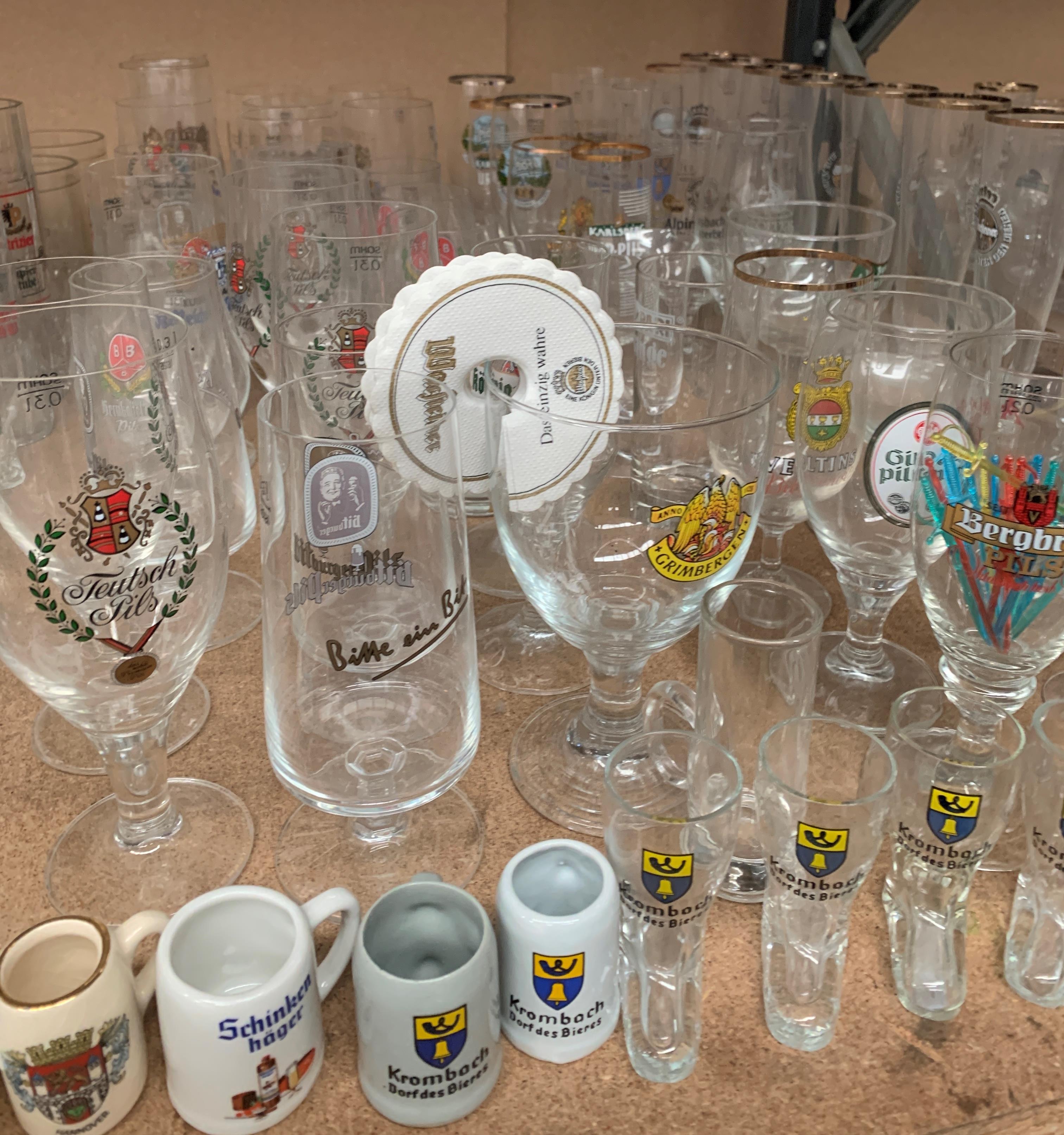 Contents to part of rack a large quantity of German beer drinking glasses - in various shapes and - Image 4 of 7