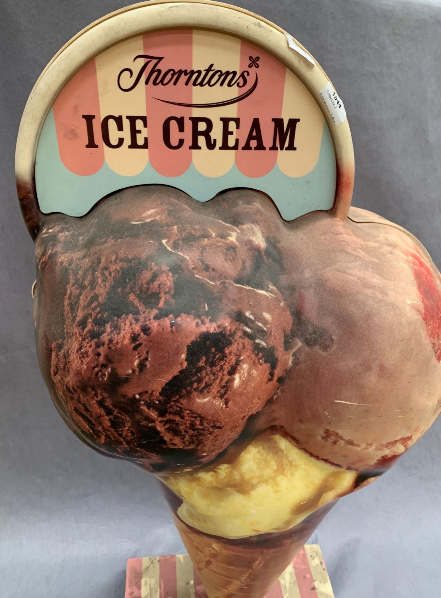 A Thorntons Ice Cream plastic freestanding advertising ice cream cone on base approx 40cm x 130cm - Image 2 of 3