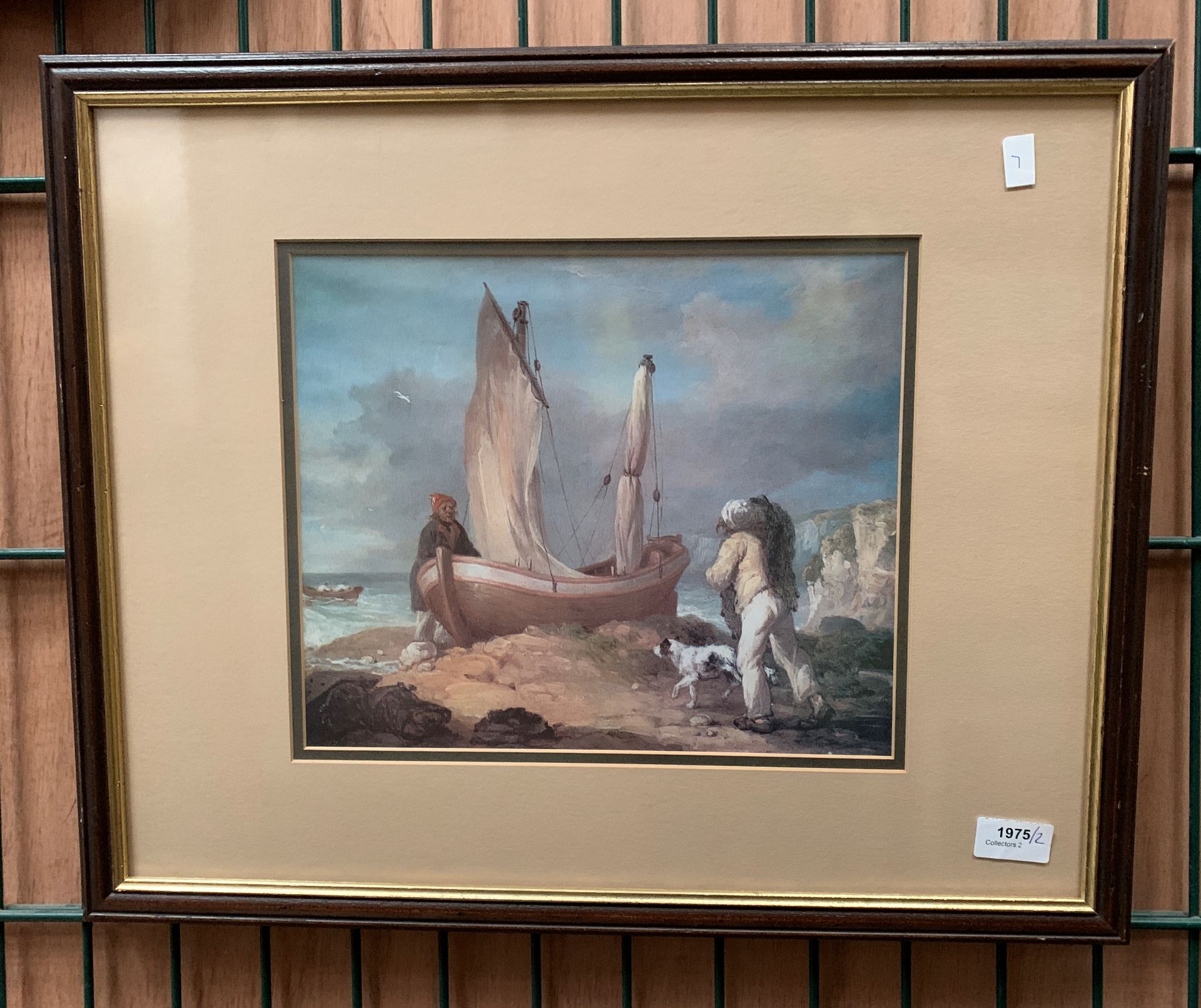 Two framed prints fishing scenes 26 x 30 and 22 x 40cm (2) - Image 2 of 3