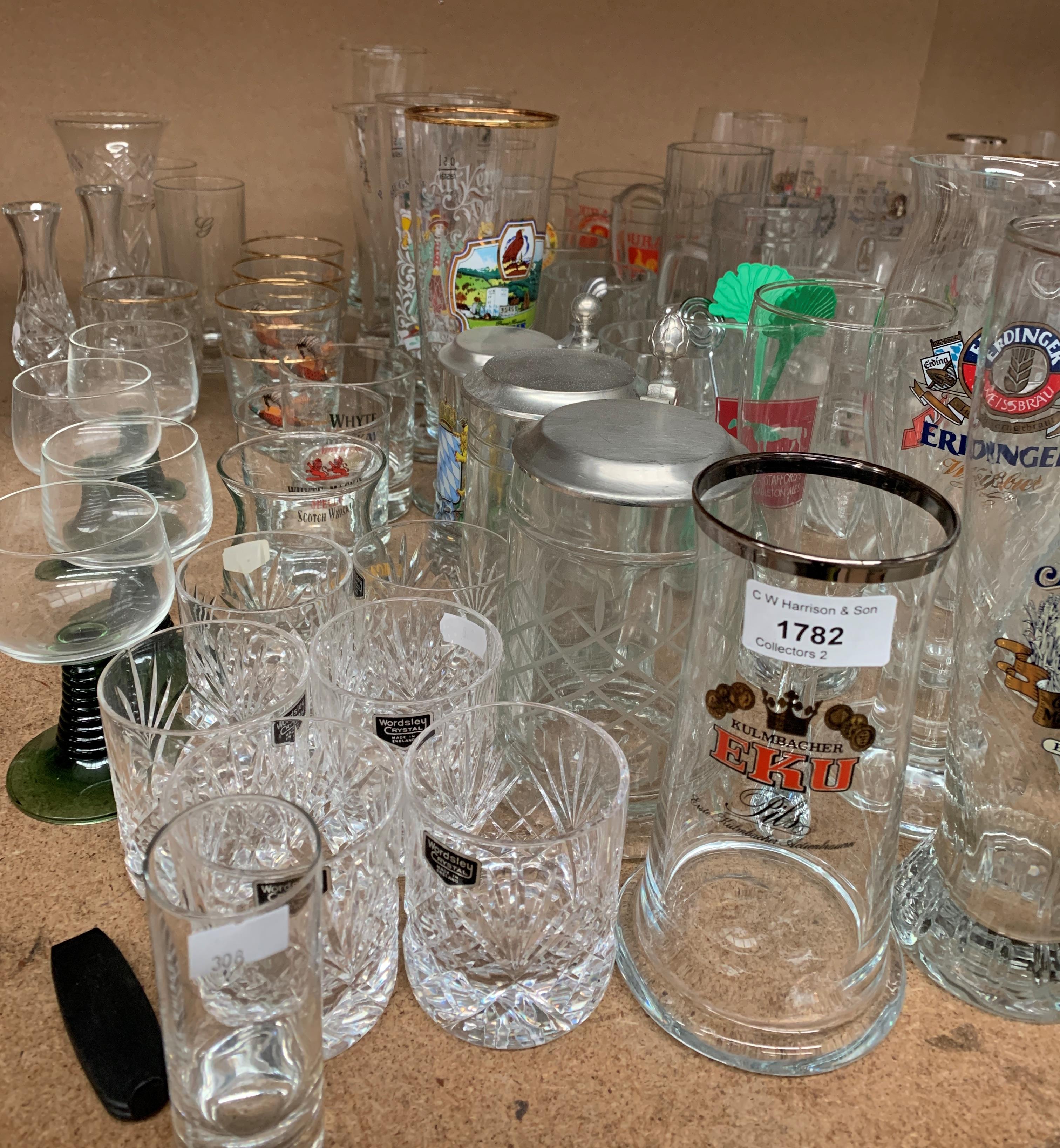 Contents to part of rack a large quantity of German beer drinking glasses - in various shapes and - Image 2 of 7