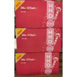 72 x 275ml bottles of WKD pink gin (mainly best before 27th January 2021) (3 outer boxes)