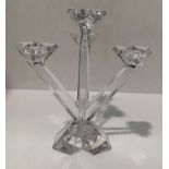 A Villeroy & Boch four stem glass candelabra - 23cm high