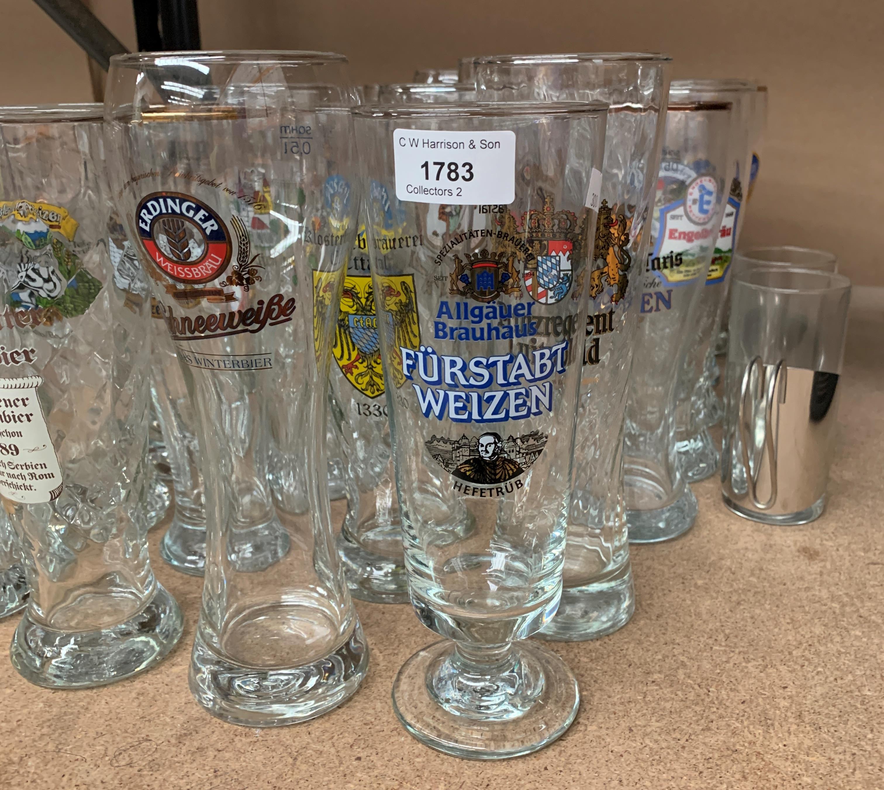 Contents to part of rack a large quantity of German beer drinking glasses in various shapes and - Image 4 of 4