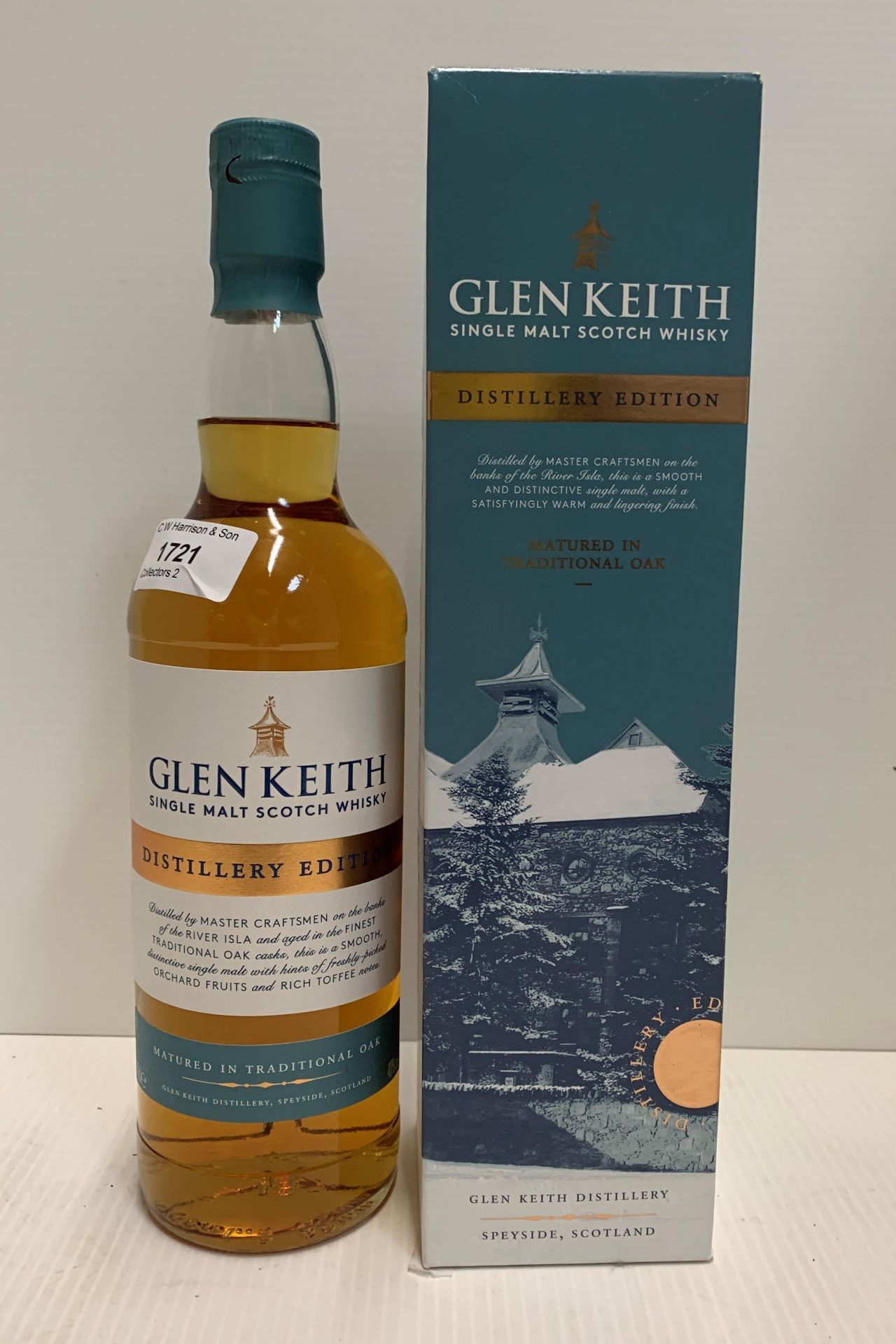 A 70cl bottle of Glen Keith Single Malt Scotch Whisky (40% volume) in presentation box