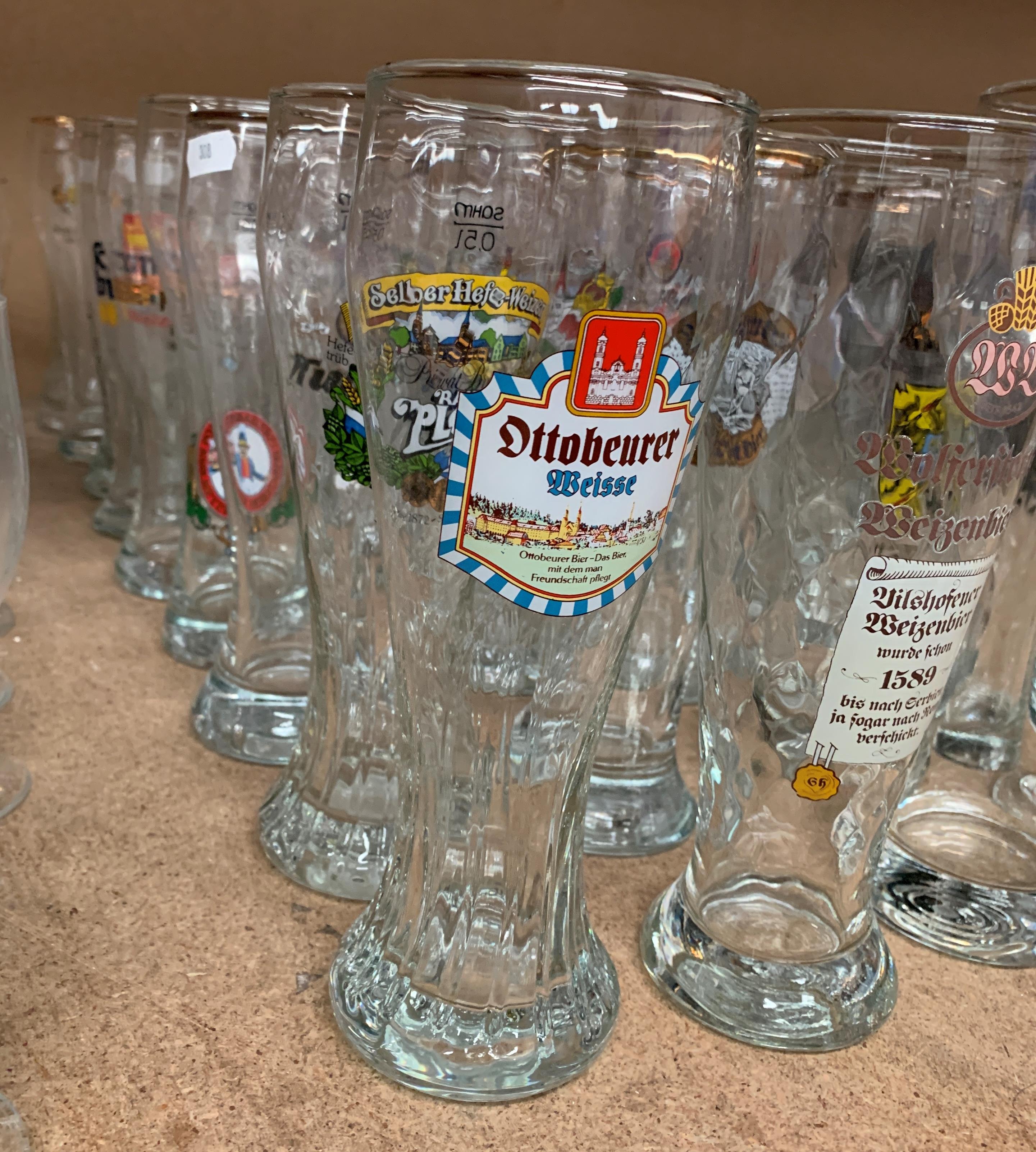 Contents to part of rack a large quantity of German beer drinking glasses in various shapes and - Image 3 of 4