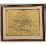 A Heritage Cartography framed reproduction map of Leeds City Centre 1847 re drawn by Peter J Adams
