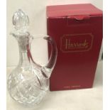 A Harrods hand crystal port decanter with stopper 30cm high,