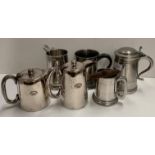 A Victorian waisted pint pewter tankard,