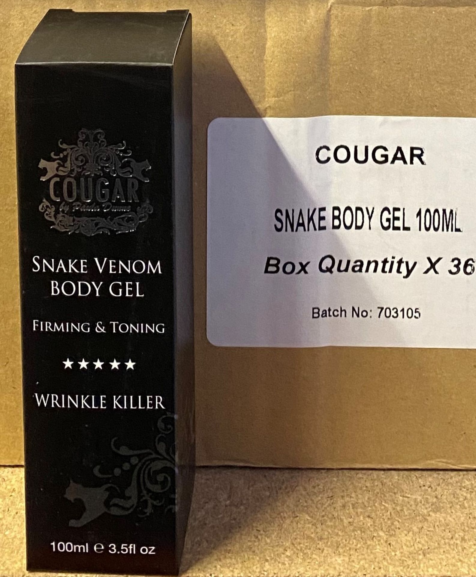 216 x Cougar Snake Venom Wrinkle Killer 100ml Body Gel