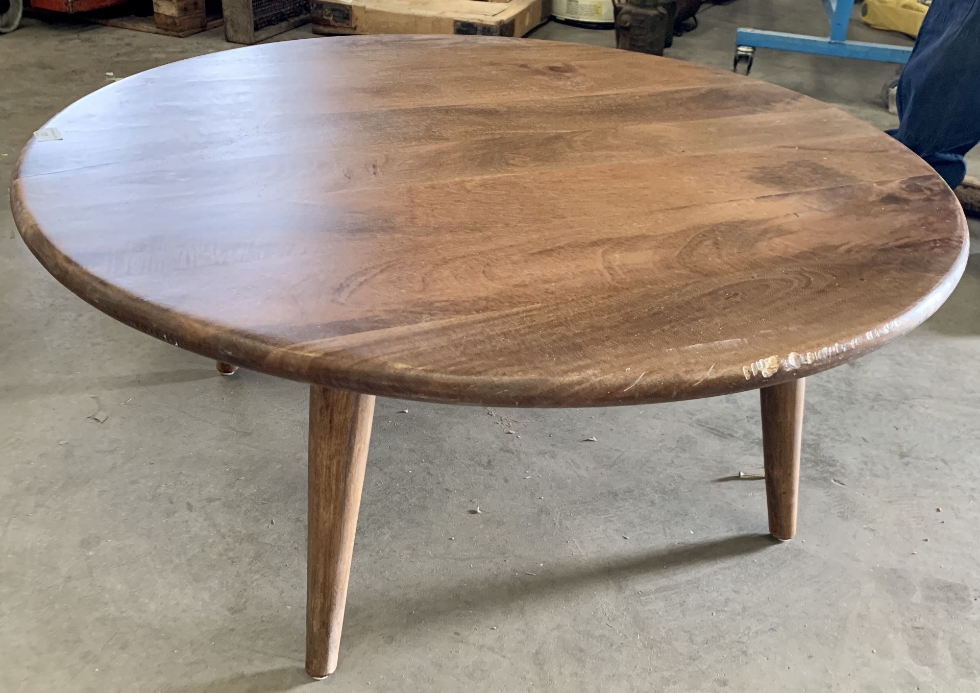 Hardwood retro round coffee table - 90cm x 90cm x 40cm - (boxed) - Image 2 of 2