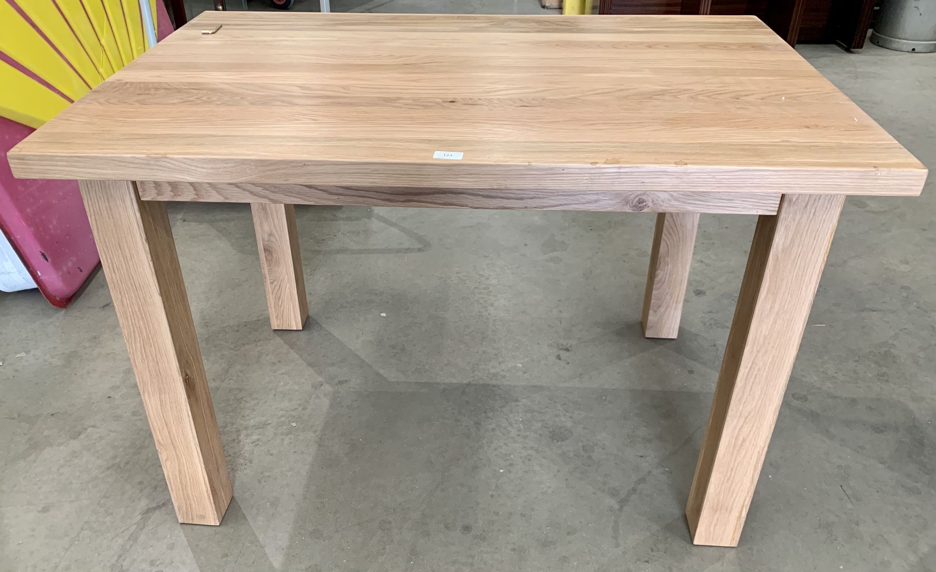 Solid oak natural coloured dining table - 120cm x 80cm x 77.