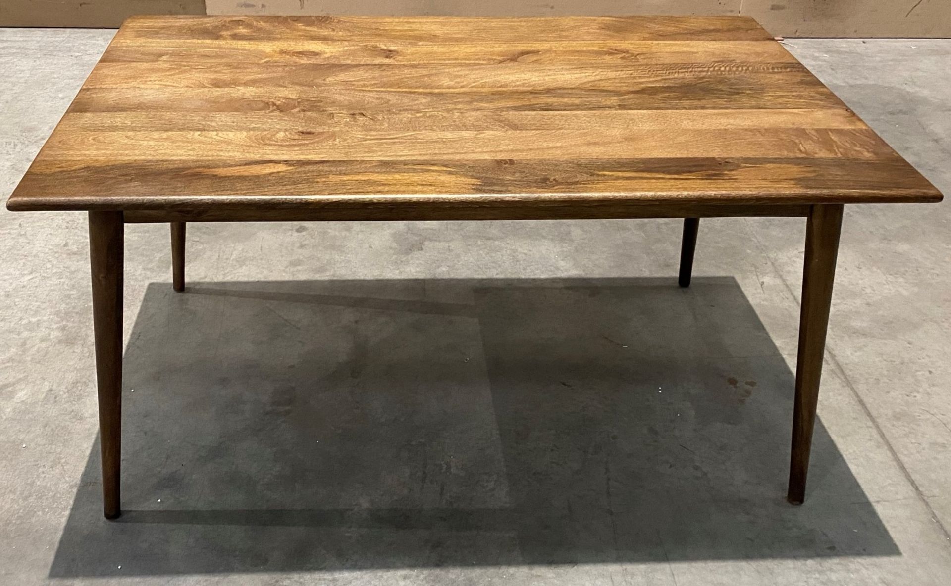 A Retro dark wood dining table - size 150cm x 90cm x 76.