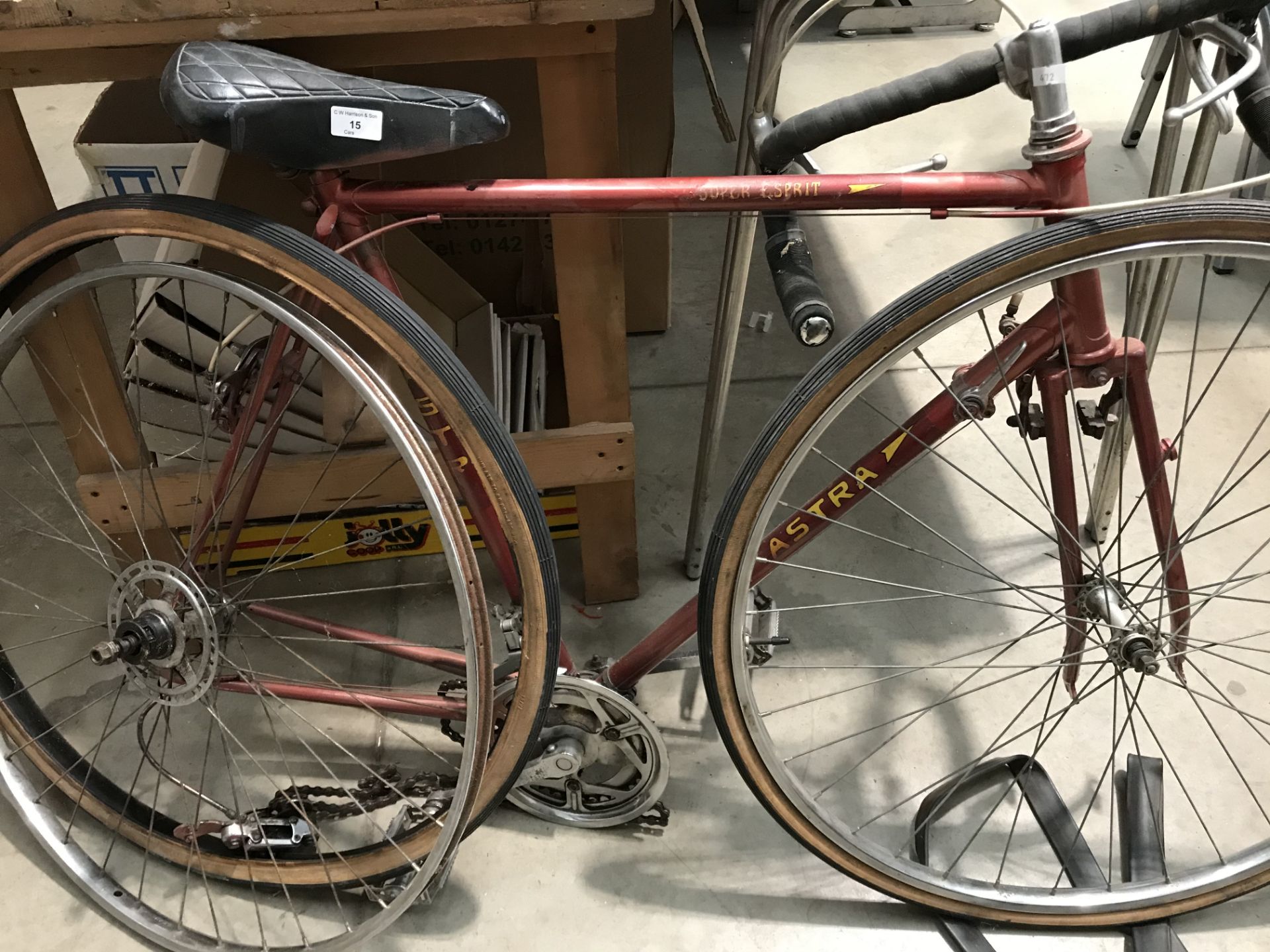 An Astra Super Espirit three speed gentleman's bicycle in red with drop handle bars (dismantled) - Image 2 of 2