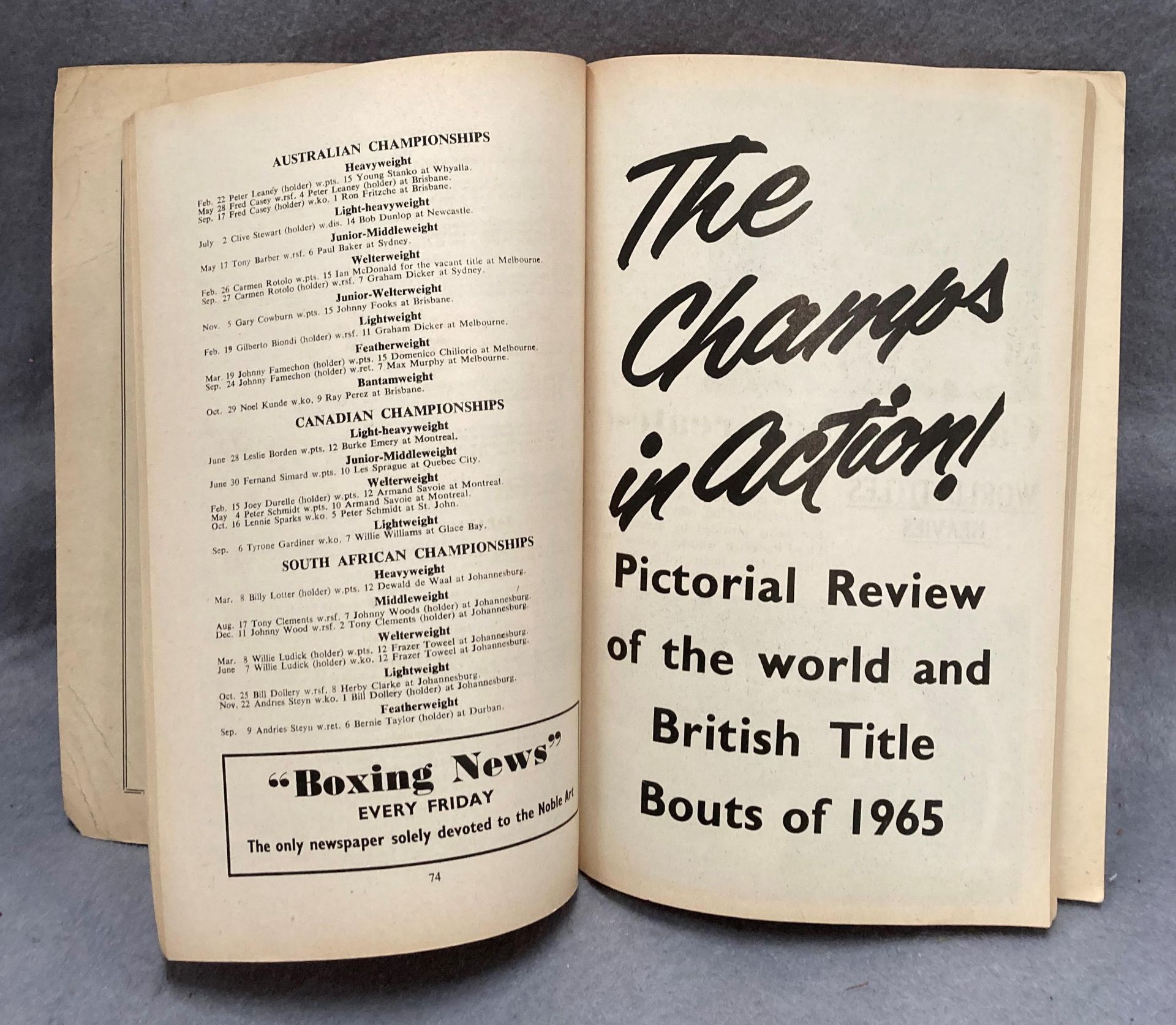 A 1966 Boxing News Annual and Record book with references to Peter Carney and Mick Carney - Image 4 of 5