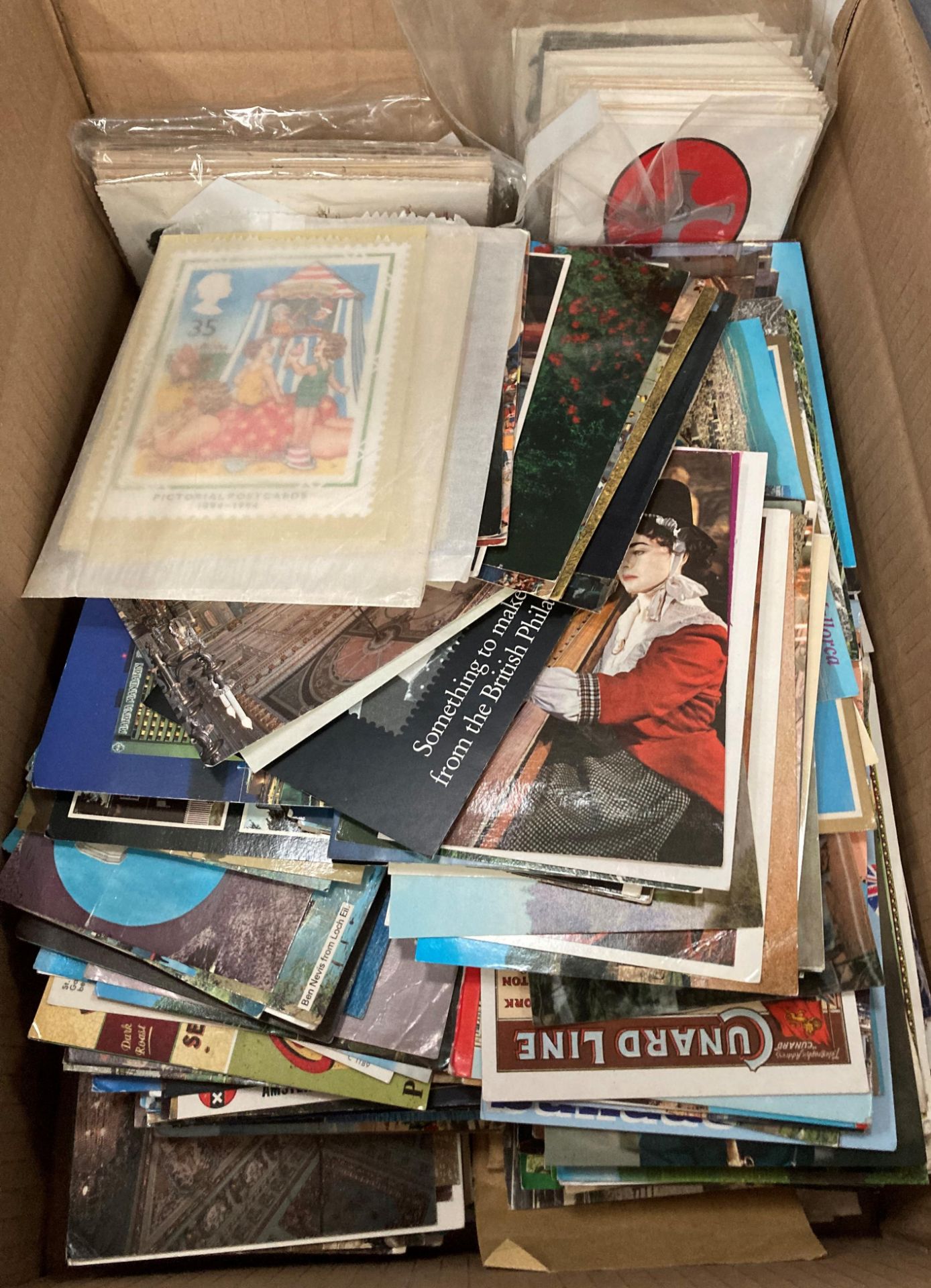 Very large postcard collection in two boxes with other assorted ephemera (letters, - Image 2 of 7