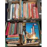 Contents to two trays a quantity of mainly childrens books and annuals, Blue Peter,