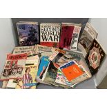 Tray of vintage newspapers and magazines (as far back as 'The Baker & Confectioner' from 1898)