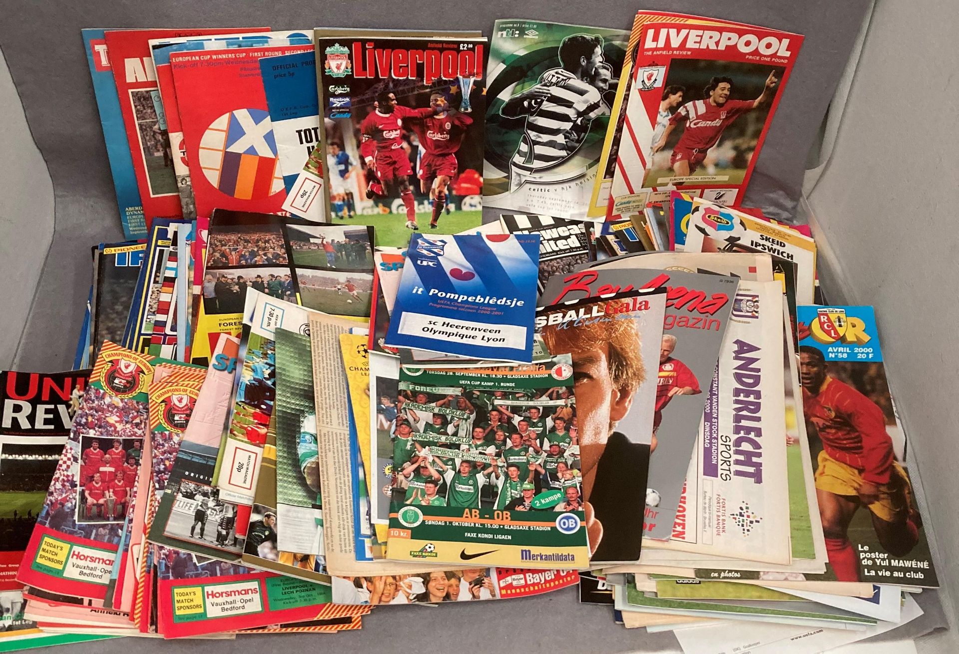 Collection of well over 100 European football programmes including numerous British Clubs v Foreign