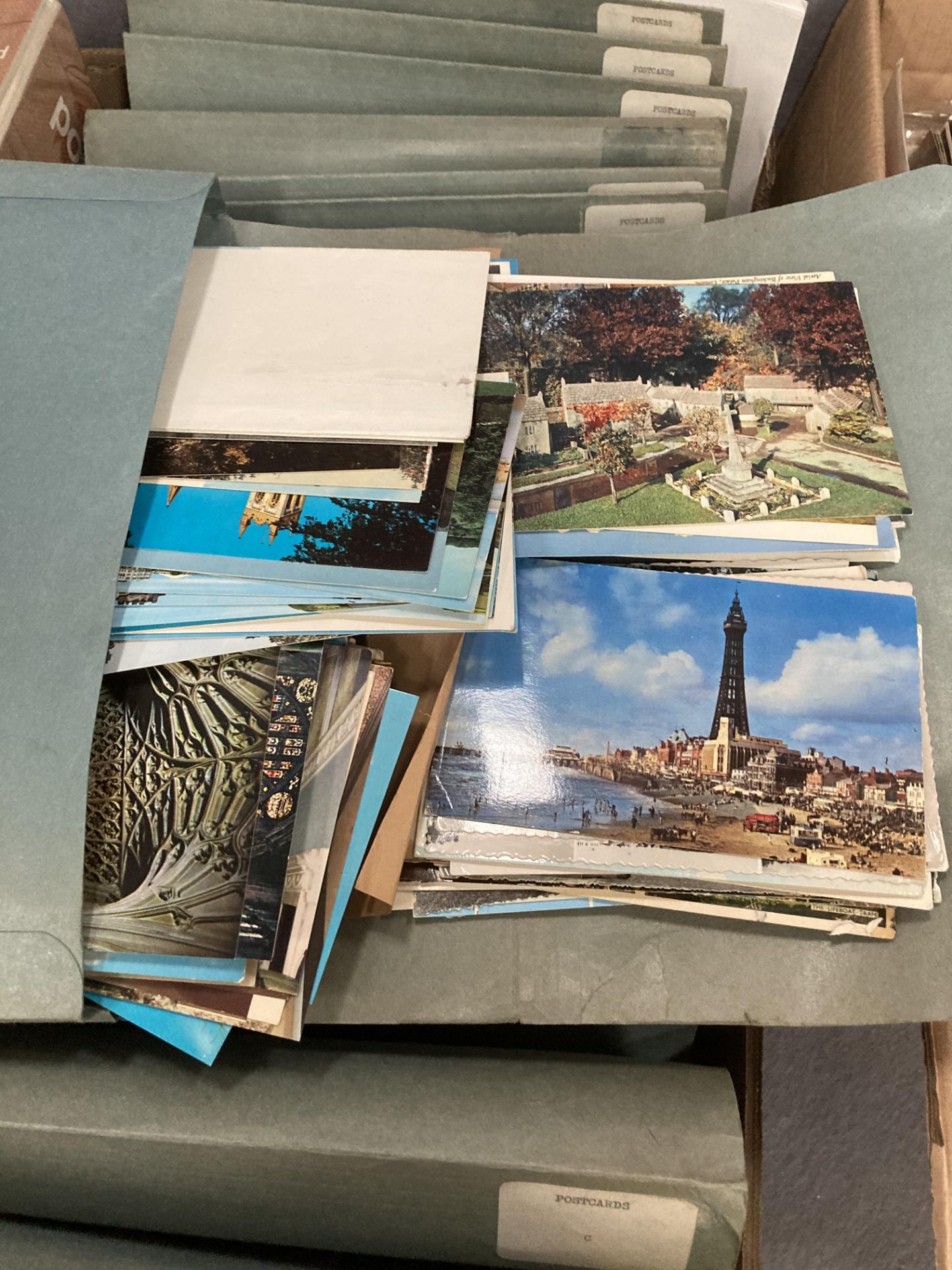 Very large postcard collection in two boxes with other assorted ephemera (letters, - Image 5 of 7