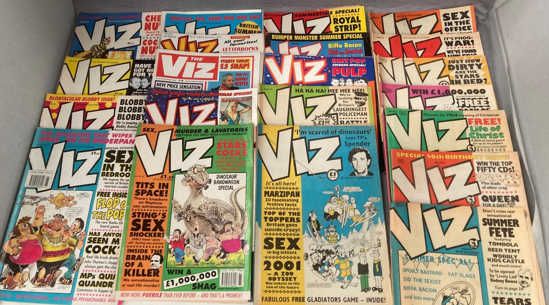 Viz: 22 vintage (1990s) copies of this very naughty comic