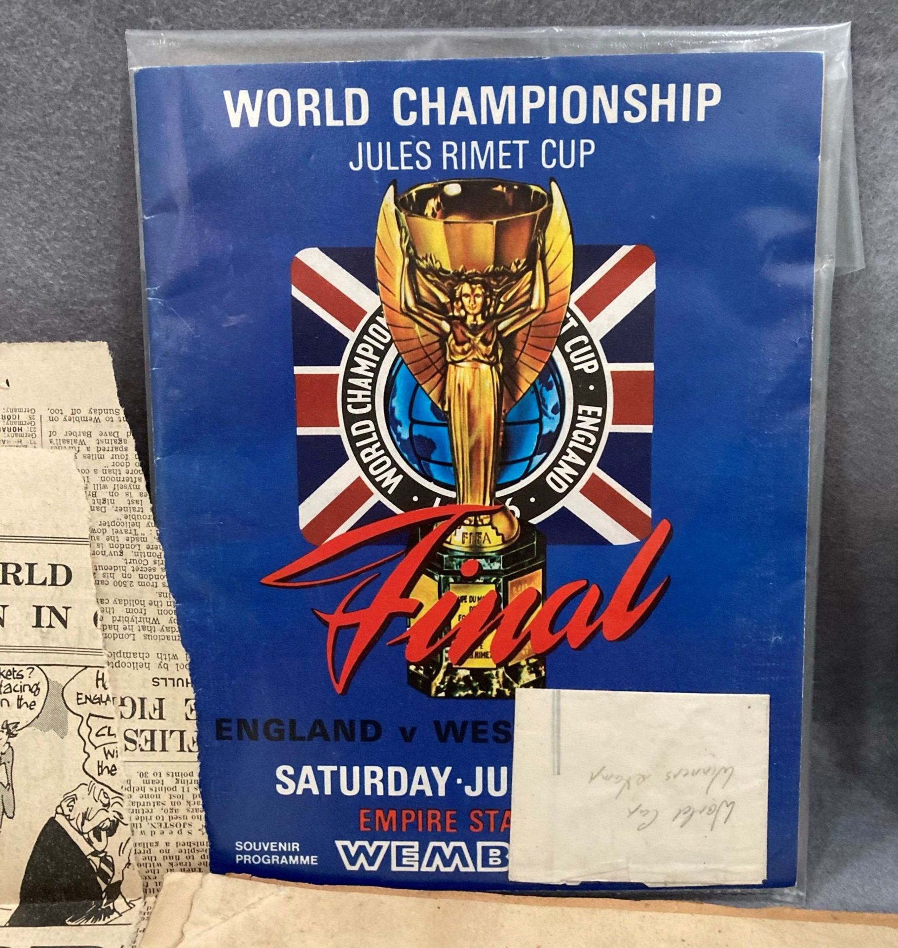 World Cup 1966 Final programme with great condition rosette bought and worn on the day together - Image 3 of 4