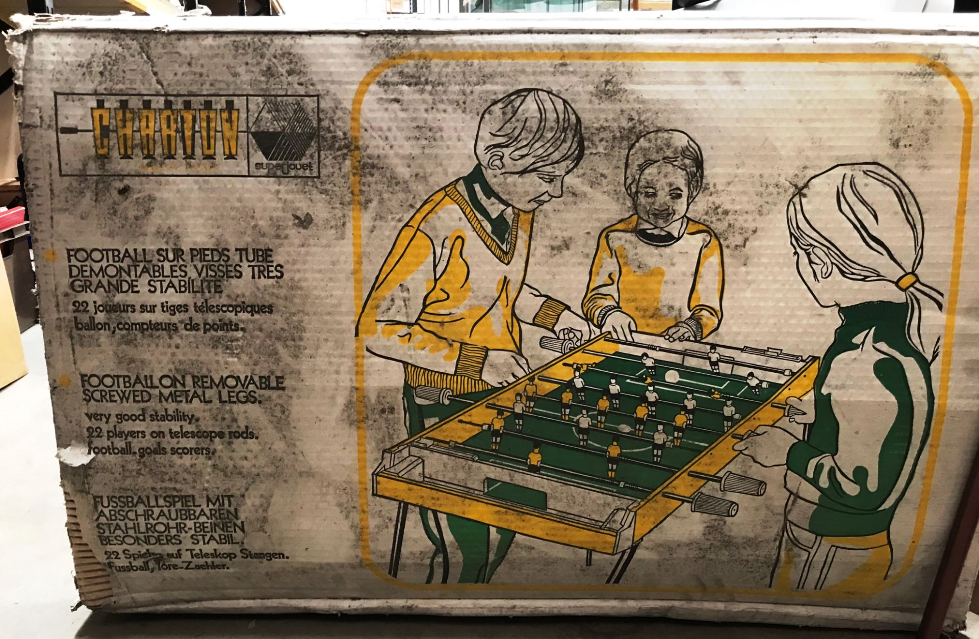 A Charton Super Jouet table football game on legs - in play worn box - Image 3 of 3