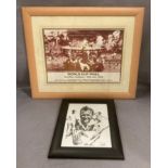 A framed photo print collage World Cup Final Wembley Stadium - 30th July 1966 30 x 40cm and a small