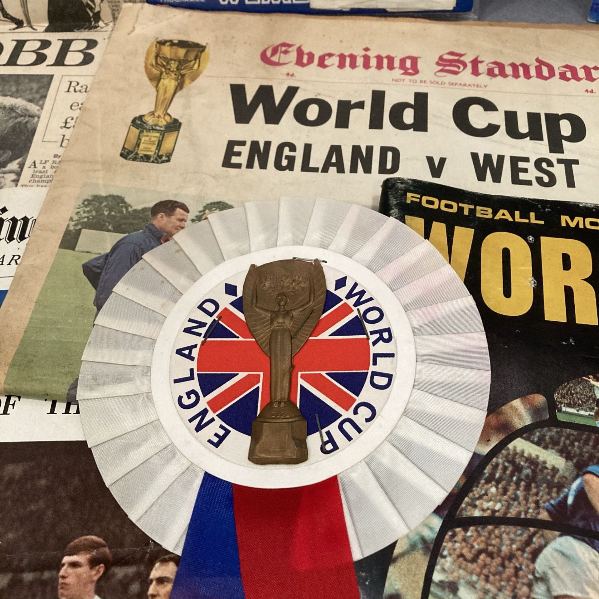 World Cup 1966 Final programme with great condition rosette bought and worn on the day together - Image 4 of 4