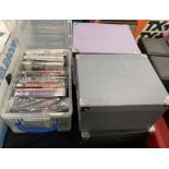 Contents to plastic crate and four boxes - sixty five assorted DVDs and DVD box set - Dad's Army,