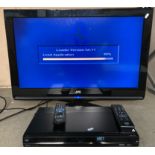 JVC 32" wide LCD TV complete with remote control model: LT-32DE1BJ and a Panasonic DMR-EX773 DVB