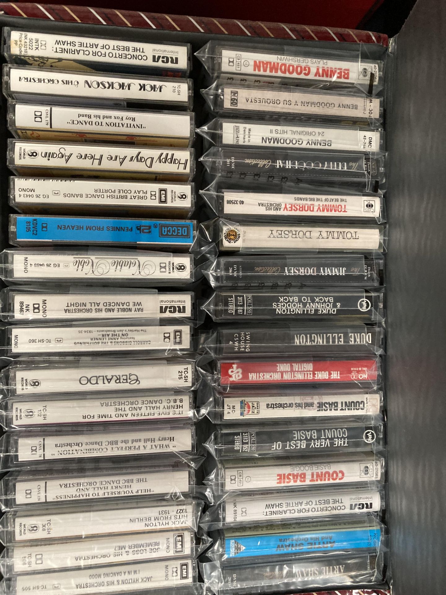 Eight various cases containing two hundred assorted pre-recorded cassette tapes - Jazz, Swing, - Image 5 of 5