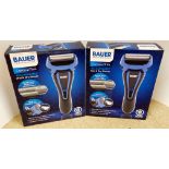 Two Bauer Professional contour trim rechargeable wet and dry shavers
