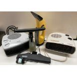 K'Archer window cleaner and two assorted heaters by Dimplex and Phillips
