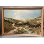 Rory Green - a framed oil on board - inscribed to verso Top - D' - T' Moor and signed 43cm x 62cm