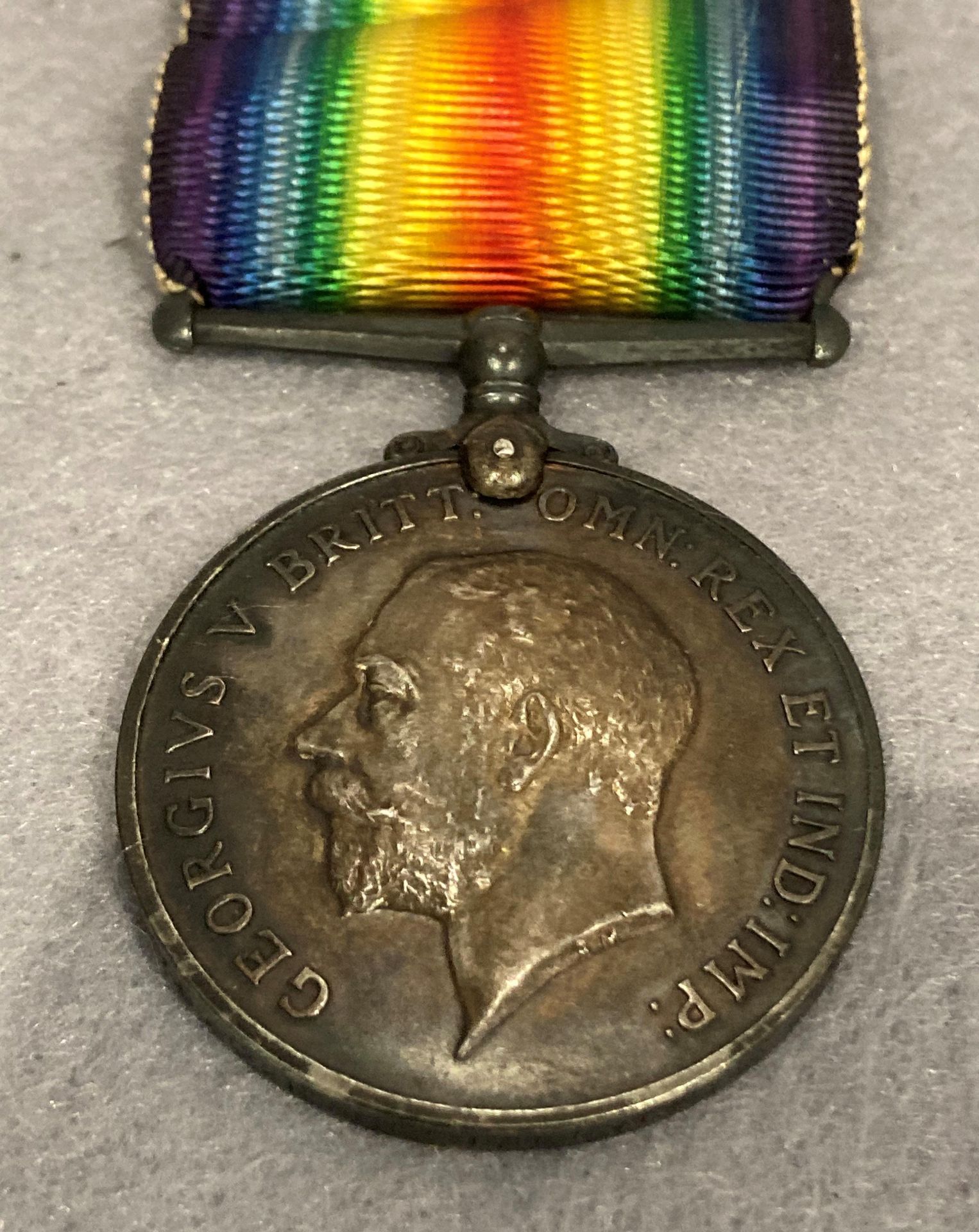 A British War medal 1914-18 and ribbon to 4968 Pte C. H. Boothroyd W.